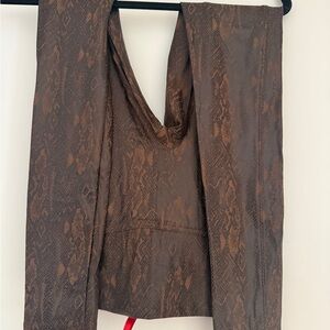 SPANX dark chocolate brown Snake Print Leggings
